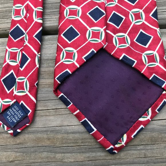 Bass Men Tie 100% Silk From Italy Classic Necktie - Picture 6 of 11